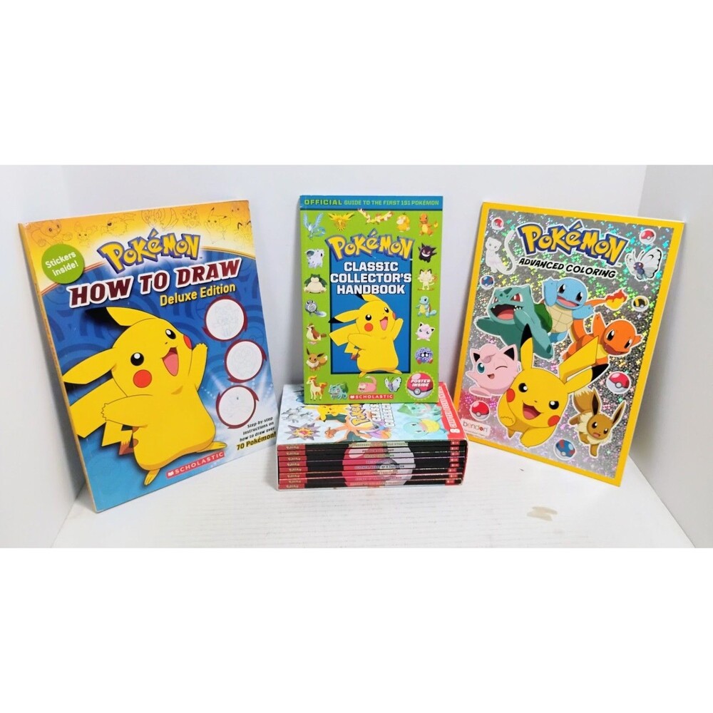 SCHOLASTIC & BENDON GAME FREAK POKEMON CLASSIC COLLECTORS LOT COLORING BOOK ETC